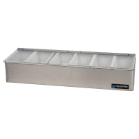 San Jamar B4186L (6) Compartment Bar Garnish Tray - Flat Hinged Lid