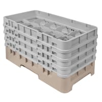 Cambro 10HS800184 Camrack Glass Rack - (4)Extenders, 10 Compartments, Beige