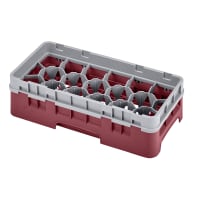 Cambro 17HS318416 Camrack Glass Rack with Extender - 17 Compartment, Cranberry