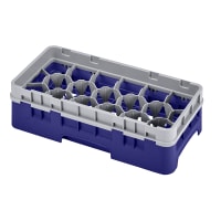 Cambro 17HS318186 Camrack Glass Rack with Extender - 17 Compartment, Navy Blue