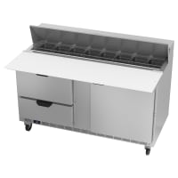 Beverage-Air SPED60HC-16C-2 60" Hydrocarbon Series Sandwich/Salad Prep Table w/ Refrigerated...