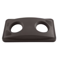 Rubbermaid FG269288BRN Rectangle Recycling Trash Can Lid - Plastic, Brown