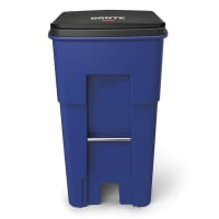 Rubbermaid FG9W2173BLUE 65 gal Utility Wheeled Trash Can - 41 4/5 H x 25 3/10 W x 32 3/10" L, Blue