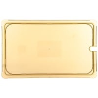 Carlisle Universal Full Size High Heat Food Pan Lid - Flat, Notched, Amber (10417U13)