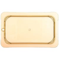 Carlisle Universal 1/4 Size High Heat Food Pan Lid - Flat, Amber (10496U13)
