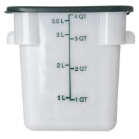 Carlisle 4 qt Square Food Storage Container - Stackable, White (1073102)
