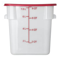 Carlisle 8 qt Square Food Storage Container - Stackable, White (1073302)