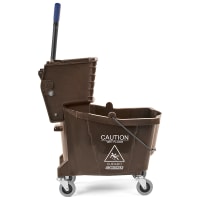 Carlisle 35 qt Mop Bucket Combo - Side Press Wringer, Polyethylene, Brown (3690469)