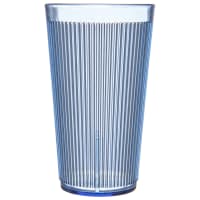 Carlisle 16 oz Blue Ribbed Plastic Tumbler (401654)