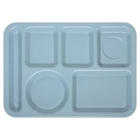 Carlisle Melamine Rectangular Tray w/ (6) Compartments, 14" x 10", Slate Blue (4398059)