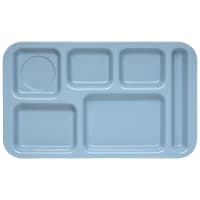 Carlisle Melamine Rectangular Tray w/ (6) Compartments, 15" x 9", Slate Blue (4398259)