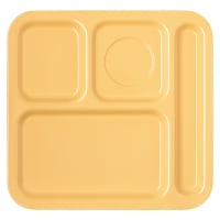 Carlisle Melamine Rectangular Tray w/ (4) Compartments, 10 1/9" x 9 25/32", Honey Yellow (4398422)