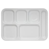 Carlisle Melamine Rectangular Tray w/ (6) Compartments, 14 1/2" x 10", White (4398802)