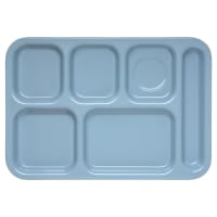 Carlisle Melamine Rectangular Tray w/ (6) Compartments, 14 1/2" x 10", Slate Blue (4398859)