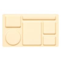 Carlisle Plastic Rectangular Tray w/ (6) Compartments, 15" x 8 3/4", Tan (61525)
