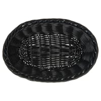 Carlisle Oval Bread Basket - 9" x 6 1/4" x 2 1/2", Polypropylene, Black (655003)