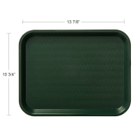 Carlisle Plastic Cafeteria Tray - 13 4/5"L x 10 3/4"W, Forest Green (CT101408)
