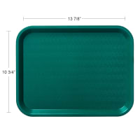 Carlisle Plastic Cafeteria Tray - 13 4/5"L x 10 3/4"W, Teal (CT101415)