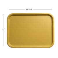 Carlisle Rectangular Cafeteria Tray - 16.3125" x 12", Polypropylene, Gold (CT121621)