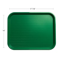 Carlisle Plastic Cafeteria Tray - 17 4/5"L x 14"W, Green (CT141809)