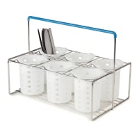Carlisle Flatware Carrier w/ (6) Compartments, Steel Wire, Chrome (CW6C38)