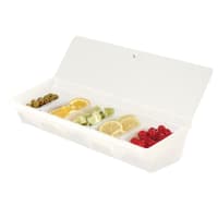 Carlisle Condiment Caddy System w/ (5) 1 1/4 Pint Containers w/ Lids, White (SS10502)