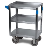 Carlisle 3-Level Stainless Utility Cart w/ 700-lb Capacity, Flat Ledges (UC7031524)
