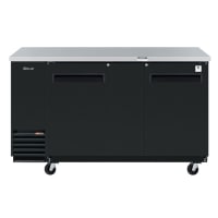 Turbo Air TBB-3SB-N6 69" Bar Refrigerator - 2 Swinging Solid Doors, Black, 115v