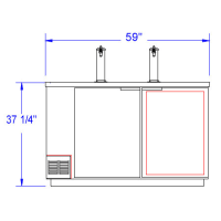 Beverage-Air DD58-1-B 59" Draft Beer System w/ (3) Keg Capacity - (2) Columns, Black, 115v
