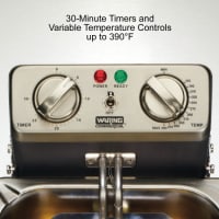Waring WDF1500BD Countertop Electric Fryer - (2) 15 lb Vats, 208v/1ph