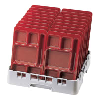 Cambro 1596CP145 Rectangular Camwear Tray - 6-Compartment, 9x15" Yellow