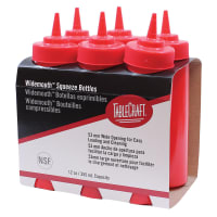 Tablecraft C11253K Cash And Carry Wide Mouth Squeeze Dispenser, 12-oz, Red