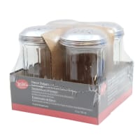 Tablecraft C800-4 Cheese Shakers, 12 oz, Fluted Glass, SS Top