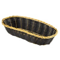Update BBV-94 Oval Bread Basket - 8 1/2x4 1/2" Black/Gold