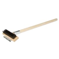Update BRW-27HD 24" Grill Brush with Scraper - Stainless/Wood