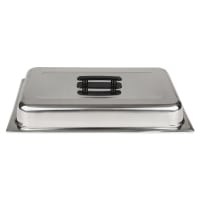 Update CC-1/DCP Full-Size Chafer Dome Cover - Black Handle, Stainless