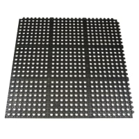 Update FM-33B 3' Square Interlocking Rubber Floor Mat - Black
