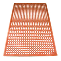Update FM-35R 3/8" Rectangular Anti-Fatigue Floor Mat - Grease-Resistant, 3x5' Red