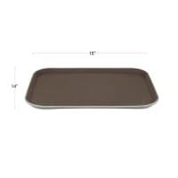Update GT-1418BR Rectangular Grip Tight Tray - 14" x 18" Brown