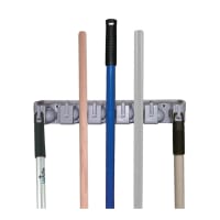 Update MBR-16 16" Mop and Broom Rack - (6)Hanging Hooks, (5)Tool Clips