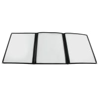 Update MCV-3BK Triple Fold Menu Cover - 9 1/4x12" Transparent/Black