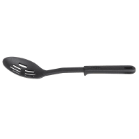 Update NKU-02 12 1/8" Slotted Serving Spoon - Black Nylon