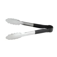 Update TOPP-9 9"L Stainless Utility Tongs, Black