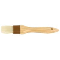 Update WPBB-15 1 1/2" Flat Pastry Brush - Boar Bristles, Brown Plastic Ferrule, Wood Handle
