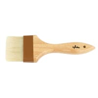 Update WPBB-30 3" Flat Pastry Brush - Boar Bristles, Brown Plastic Ferrule, Wood Handle
