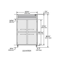 True STG2F-4HS 52" Two Section Reach-In Freezer, (4) Solid Doors 115v