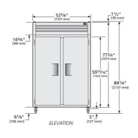 True STM2F-2S 52.63" Two Section Reach-In Freezer, (2) Solid Doors, 115v