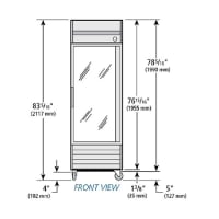 True T-23G 27" Single Section Reach-In Refrigerator, (1) Glass Door, 115v