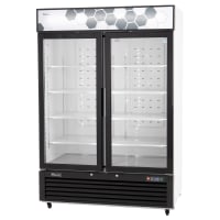 Migali C-49FM-HCE 54 2/5" Two Section Display Freezer w/ Swing Doors - Bottom Mount Compress...