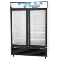 Migali C-49RM-HC 54 2/5" Competitor Two Section Glass Door Merchandiser - (2) Left/Right Hinge Doors, White, 115v